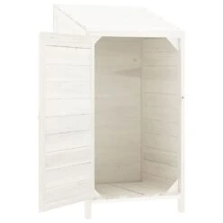 VIDAXL Remise De Jardin Blanc 55x52x112 Cm Bois De Sapin Solide -Promos Le Jardin Vivant Magasin 64232f892ca375.99168240