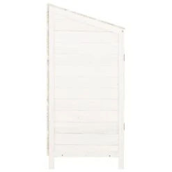 VIDAXL Remise De Jardin Blanc 55x52x112 Cm Bois De Sapin Solide -Promos Le Jardin Vivant Magasin 64232f893b2ab0.77375072
