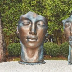Statue Visage Femme Extérieur Grand Format - Bronze 115 Cm -Promos Le Jardin Vivant Magasin 64242fcd6702b1.39615687