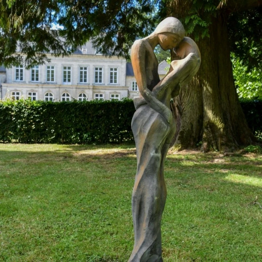 Statue De Jardin En Pierre Tristan Et Iseult Demi Rouille - Rouille 123 Cm 4 Statue De Jardin En Pierre Tristan Et Iseult Demi Rouille - Rouille 123 Cm – Image 2