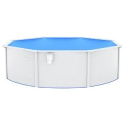VIDAXL Piscine Ronde Avec Parois En Acier 460x120 Cm Blanc -Promos Le Jardin Vivant Magasin 6426d640e80542.87449928