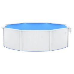 VIDAXL Piscine Ronde Avec Parois En Acier 460x120 Cm Blanc -Promos Le Jardin Vivant Magasin 6426d640ef15d2.44239601