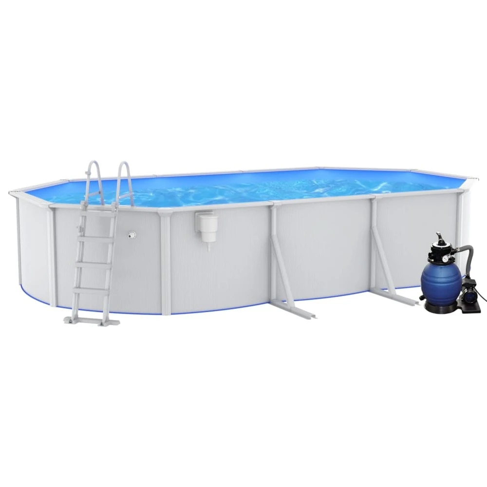 VIDAXL Piscine Avec Pompe Filtrante à Sable Et échelle 610x360x120 Cm 4 VIDAXL Piscine Avec Pompe Filtrante à Sable Et échelle 610x360x120 Cm – Image 2