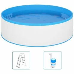VIDAXL Piscine à éclaboussures Avec échelle Et Pompe 350x90 Cm Blanc