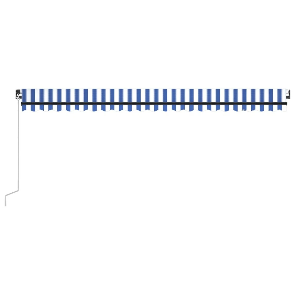 VIDAXL Auvent Manuel Rétractable 500x350 Cm Bleu Et Blanc 6 VIDAXL Auvent Manuel Rétractable 500x350 Cm Bleu Et Blanc – Image 4