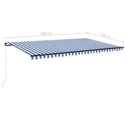VIDAXL Auvent Manuel Rétractable 500x350 Cm Bleu Et Blanc 15 VIDAXL Auvent Manuel Rétractable 500x350 Cm Bleu Et Blanc -Promos Le Jardin Vivant Magasin 6426dd84d73320.84614728