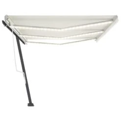 VIDAXL Auvent Manuel Rétractable Avec Led 600x350 Cm Crème -Promos Le Jardin Vivant Magasin 6426ddb3aecfa8.45904122