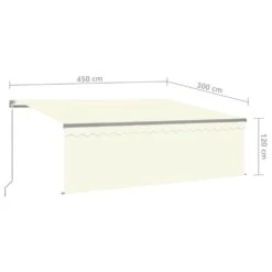 VIDAXL Auvent Manuel Rétractable Avec Store 4,5x3 M Crème -Promos Le Jardin Vivant Magasin 6426ddba387f67.12095157