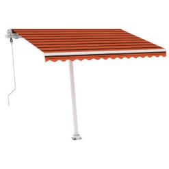 VIDAXL Auvent Automatique Capteur De Vent/led 300x250 Cm Orange/marron -Promos Le Jardin Vivant Magasin 6426ddbb752891.08505153