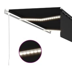 VIDAXL Auvent Automatique Store Capteur De Vent Et Led 5x3m Anthracite -Promos Le Jardin Vivant Magasin 6426ddc7f40798.28002003