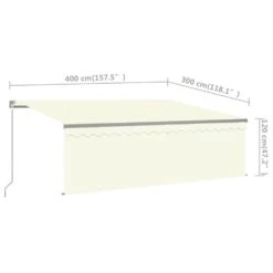 VIDAXL Auvent Manuel Rétractable Avec Store 4x3 M Crème 15 VIDAXL Auvent Manuel Rétractable Avec Store 4x3 M Crème -Promos Le Jardin Vivant Magasin 6426dddf1c1186.74832879