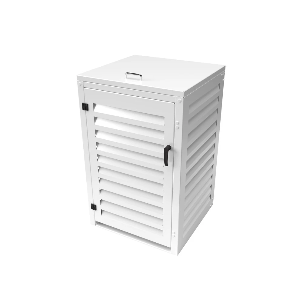 Abri Poubelle Simple En Aluminium Thermolaqué 1x360 Litres - Blanc 4 Abri Poubelle Simple En Aluminium Thermolaqué 1x360 Litres - Blanc – Image 2
