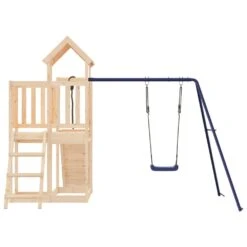 VIDAXL Maisonnette De Jeu Avec Mur D'escalade Balançoire Bois De Pin -Promos Le Jardin Vivant Magasin 643029baa8f752.86554491