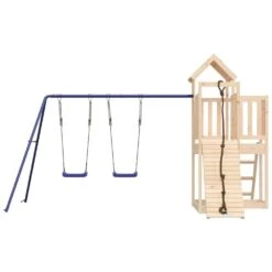 VIDAXL Maisonnette De Jeu Avec Mur D'escalade Balançoires Bois De Pin -Promos Le Jardin Vivant Magasin 64302a66c7d9c4.27633391