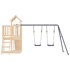 VIDAXL Maisonnette De Jeu Avec Mur D'escalade Balançoires Bois De Pin -Promos Le Jardin Vivant Magasin 64302a66cdbf49.56675141