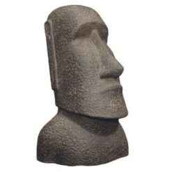 Statue Jardin Moaï 30 Cm - Gris Anthracite 30 Cm