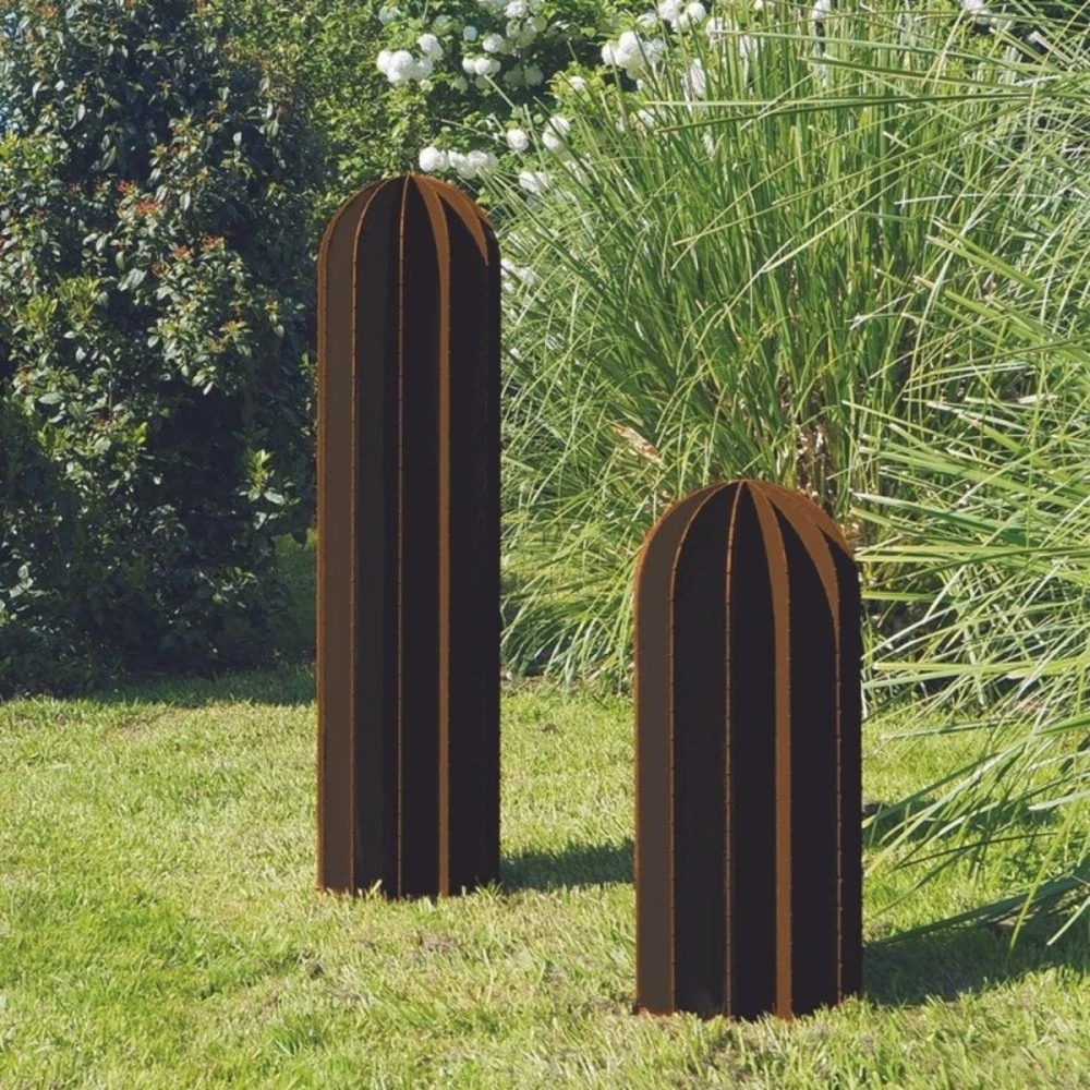 Cactus Métal Droit - Rouille 60 Cm 4 Cactus Métal Droit - Rouille 60 Cm – Image 2