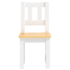 VIDAXL Ensemble De Table Et Chaises Pour Enfants 3 Pcs Blanc Et Beige -Promos Le Jardin Vivant Magasin 64387d74de5973.19658389