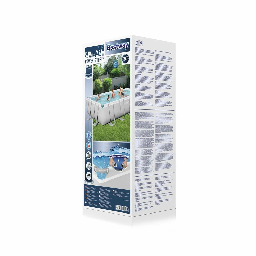 Piscine Tubulaire Hors Sol Vostok Grise Bestway. Rectangulaire 5x3m Avec Bâche De Protection. Filtre. Échelle De Sécurité Et Kit De 9 Piscine Tubulaire Hors Sol Vostok Grise Bestway. Rectangulaire 5x3m Avec Bâche De Protection. Filtre. Échelle De Sécurité Et Kit De – Image 7