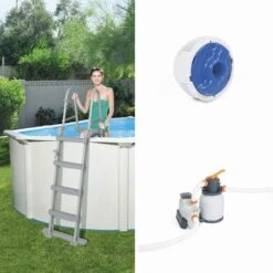 Piscine En Acier Hors Sol Hydrium Torrens . Ronde ø460 Cm. Blanche Avec Filtre à Sable. Tapis De Sol. Bâche Et échelle -Promos Le Jardin Vivant Magasin 6446747ba5c257.73380318