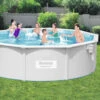 Piscine En Acier Hors Sol Hydrium Torrens . Ronde ø460 Cm. Blanche Avec Filtre à Sable. Tapis De Sol. Bâche Et échelle -Promos Le Jardin Vivant Magasin 6446747baac4f1.29026926