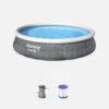 Piscine Gonflable Hors Sol Aral Imitation Rotin. Ronde 396x84cm Avec Pompe De Filtration. Filtre à Cartouche Et Cartouche Filtrante -Promos Le Jardin Vivant Magasin 6446749b3d1ba8.98843557