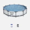 Piscine Tubulaire Bestway - Opalite Blanche - Piscine Ronde ø3.6m Avec Pompe -Promos Le Jardin Vivant Magasin 644674a3081439.82516925