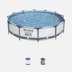 Piscine Tubulaire Bestway - Opalite Blanche - Piscine Ronde ø3.6m Avec Pompe