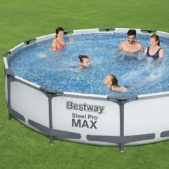 Piscine Tubulaire Bestway - Opalite Blanche - Piscine Ronde ø3.6m Avec Pompe -Promos Le Jardin Vivant Magasin 644674a30dbec8.69919901