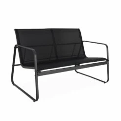 Salon De Jardin En Métal Et Textilène Pour 4 Personnes. Gris Foncé Et Noir. Design 12 Salon De Jardin En Métal Et Textilène Pour 4 Personnes. Gris Foncé Et Noir. Design -Promos Le Jardin Vivant Magasin 644675be8621b0.85596194