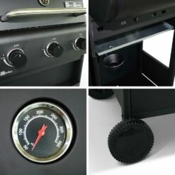 Barbecue Gaz 3 Brûleurs. Tablettes Rabattables - Bonacieux - Noir. Avec Rangement -Promos Le Jardin Vivant Magasin 64467a3cdfeba6.00356296