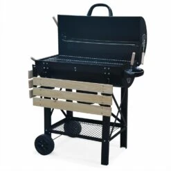 Barbecue Américain Charbon De Bois - Serge Noir - Smoker Américain Avec Aérateurs. Récupérateur De Cendres. Fumoir -Promos Le Jardin Vivant Magasin 64467a56764f07.17372997