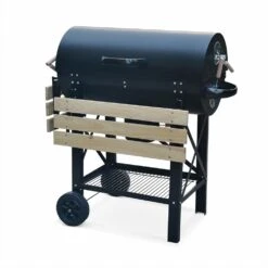 Barbecue Américain Charbon De Bois - Serge Noir - Smoker Américain Avec Aérateurs. Récupérateur De Cendres. Fumoir -Promos Le Jardin Vivant Magasin 64467a568422e0.26023335