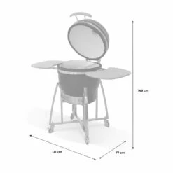 Barbecue Charbon En Céramique. Kamado ø 57cm. Avec Chariot. Garde Au Chaud. Récupérateur De Cendre Et Housse. Tablettes Rétractables -Promos Le Jardin Vivant Magasin 64467a61d518d0.44317269