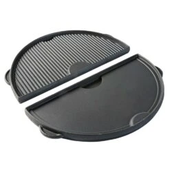BIG GREEN EGG - Demi-plancha En Fonte Réversible Pour Big Green Egg Large