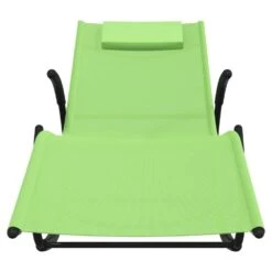 VIDAXL Chaise Longue à Bascule Vert Acier Et Textilène 10 VIDAXL Chaise Longue à Bascule Vert Acier Et Textilène -Promos Le Jardin Vivant Magasin 644be8b2b456f1.18285588