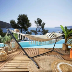 Hamac Beige à Franges Terre Inconnue 285 X 90 Cm -Promos Le Jardin Vivant Magasin 644be8b92e27f8.72658908