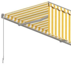 VIDAXL Auvent Rétractable Automatique Avec Store 5x3 M Jaune Et Blanc -Promos Le Jardin Vivant Magasin 64515c6c4efba3.42471792