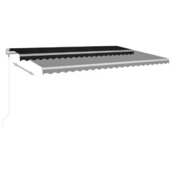 VIDAXL Auvent Automatique Et Capteur De Vent/led 500x300 Cm Anthracite -Promos Le Jardin Vivant Magasin 645352ac407372.70245373