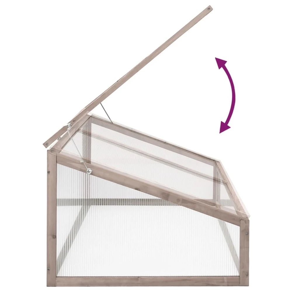 VIDAXL Serre Gris 110x58,5x39 Cm Bois De Sapin 6 VIDAXL Serre Gris 110x58,5x39 Cm Bois De Sapin – Image 4