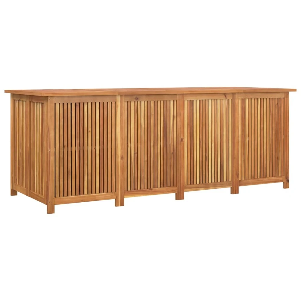 VIDAXL Boîte De Rangement De Jardin 200x80x75 Cm Bois Massif D'acacia 4 VIDAXL Boîte De Rangement De Jardin 200x80x75 Cm Bois Massif D'acacia – Image 2