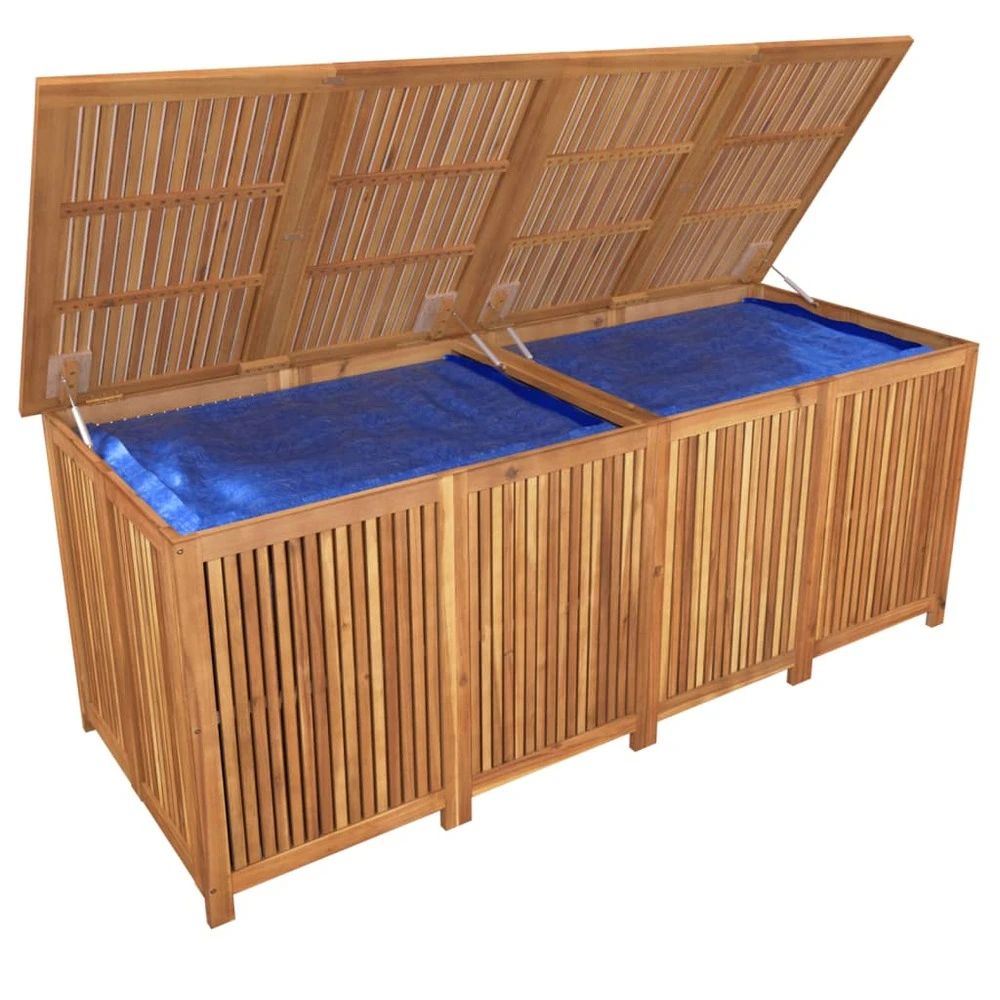 VIDAXL Boîte De Rangement De Jardin 200x80x75 Cm Bois Massif D'acacia 5 VIDAXL Boîte De Rangement De Jardin 200x80x75 Cm Bois Massif D'acacia – Image 3