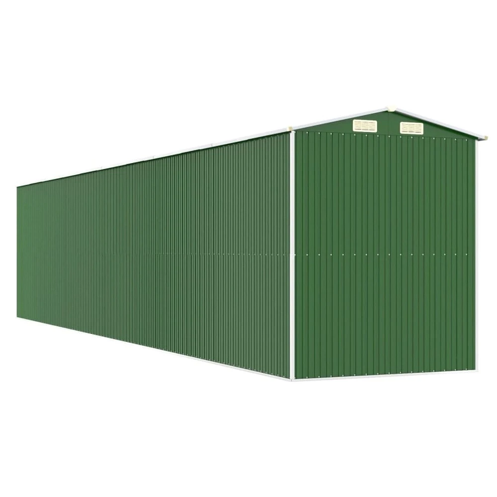 VIDAXL Abri De Jardin Vert 192x938x223 Cm Acier Galvanisé 8 VIDAXL Abri De Jardin Vert 192x938x223 Cm Acier Galvanisé – Image 6
