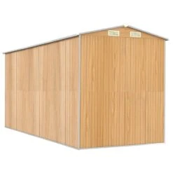 VIDAXL Abri De Jardin Marron Clair 192x440x223 Cm Acier Galvanisé -Promos Le Jardin Vivant Magasin 645583fa0609a5.42714219