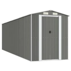 VIDAXL Abri De Jardin Gris Clair 192x689x223 Cm Acier Galvanisé