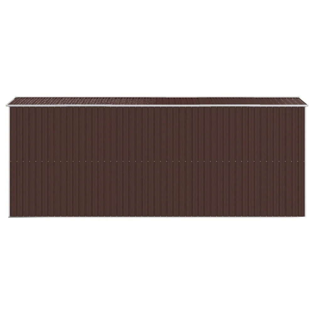 VIDAXL Abri De Jardin Marron Foncé 192x523x223 Cm Acier Galvanisé 7 VIDAXL Abri De Jardin Marron Foncé 192x523x223 Cm Acier Galvanisé – Image 5