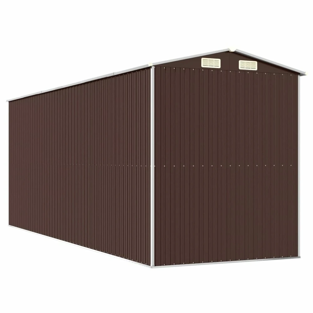VIDAXL Abri De Jardin Marron Foncé 192x523x223 Cm Acier Galvanisé 8 VIDAXL Abri De Jardin Marron Foncé 192x523x223 Cm Acier Galvanisé – Image 6