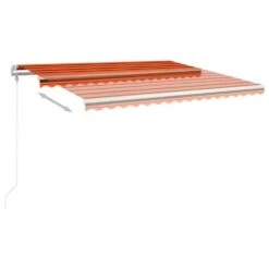 VIDAXL Auvent Rétractable Automatique 450x350 Cm Orange Et Marron -Promos Le Jardin Vivant Magasin 645657c90c9374.70717518