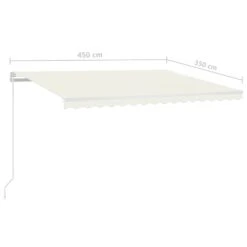 VIDAXL Auvent Manuel Rétractable Avec Led 450x350 Cm Crème -Promos Le Jardin Vivant Magasin 645657cba61c35.61807522