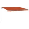 VIDAXL Auvent Automatique Capteur De Vent Led 400x350 Cm Orange Marron -Promos Le Jardin Vivant Magasin 645657cdd9b6c5.57902308